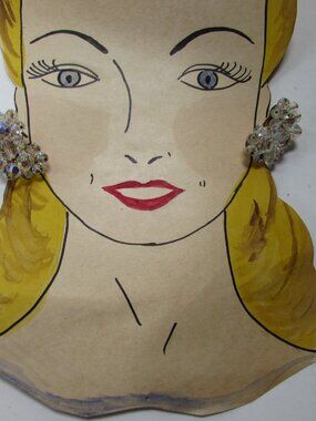 Alice Caviness Vintage Clip Earrings Crescent Shape Crystal Style
